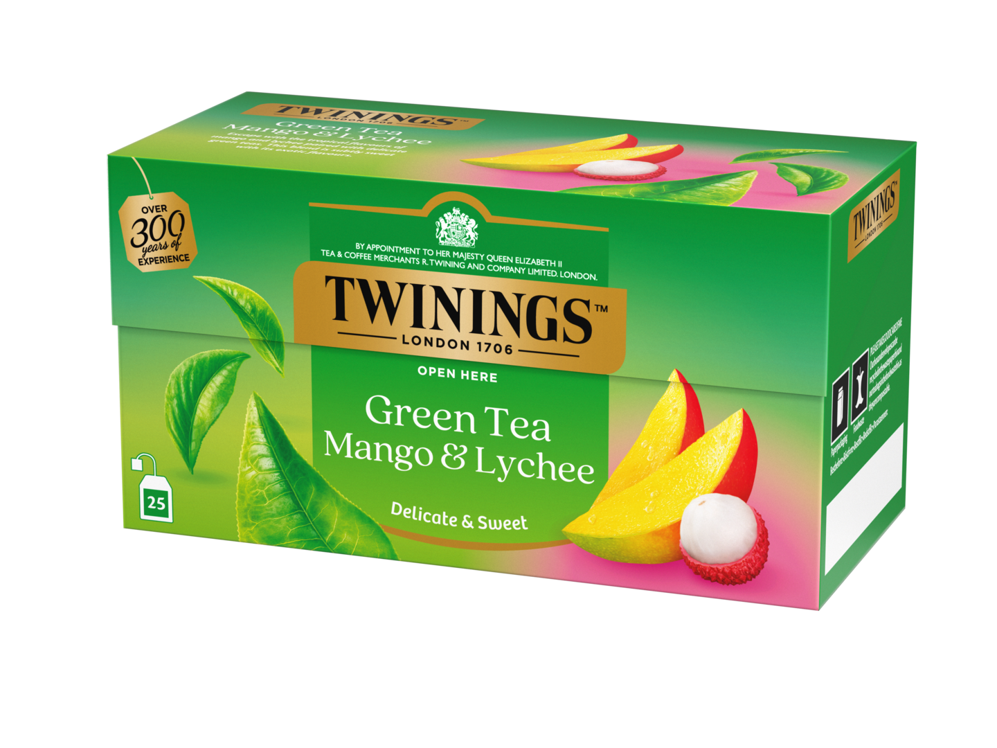 Twinings vihreä tee 25x1,8g mango-litsi