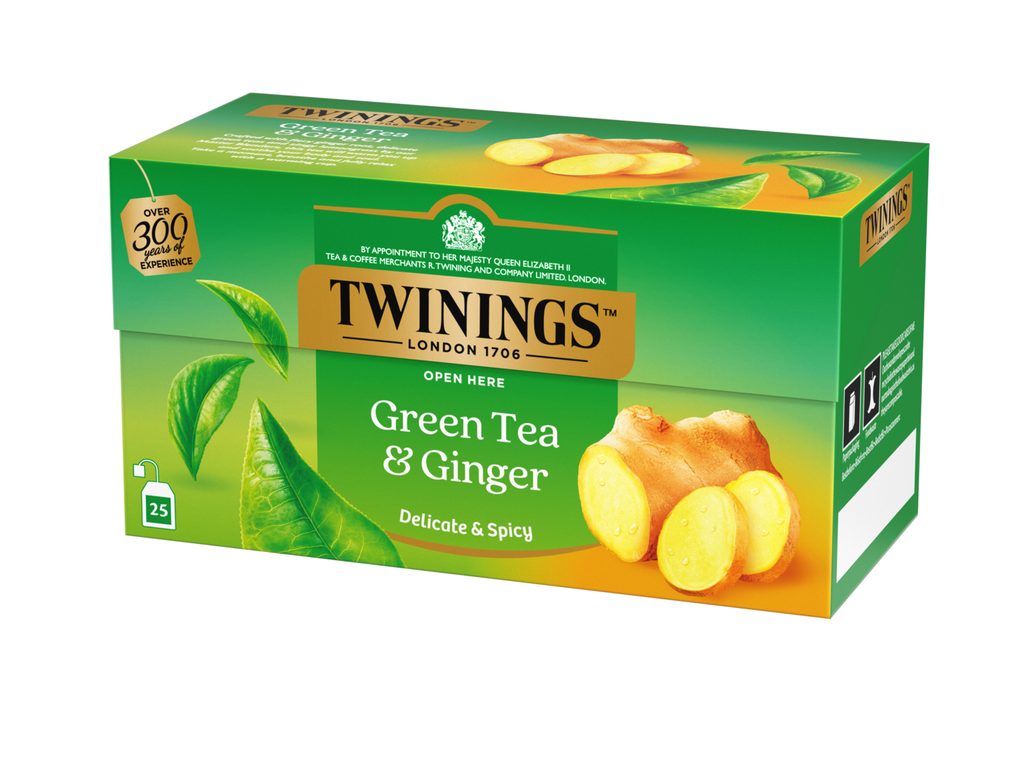 Twinings vihreä tee 25x1,6g inkivääri