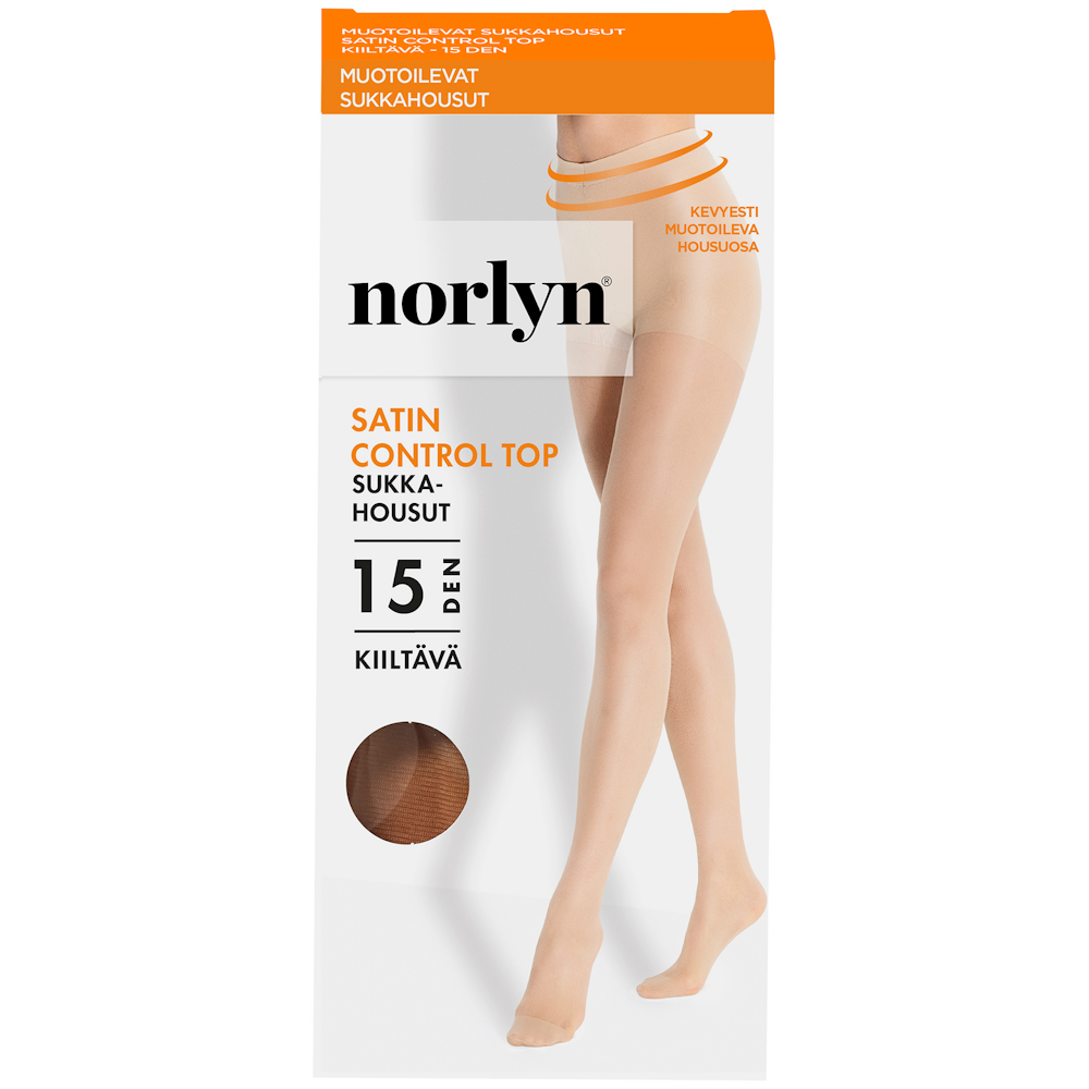 Norlyn A41564 satin control top 15 den sukkahousut ivory - HoReCa-tukku ...