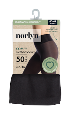 Norlyn A41615 Comfy 3D 50 den sukkahousut musta