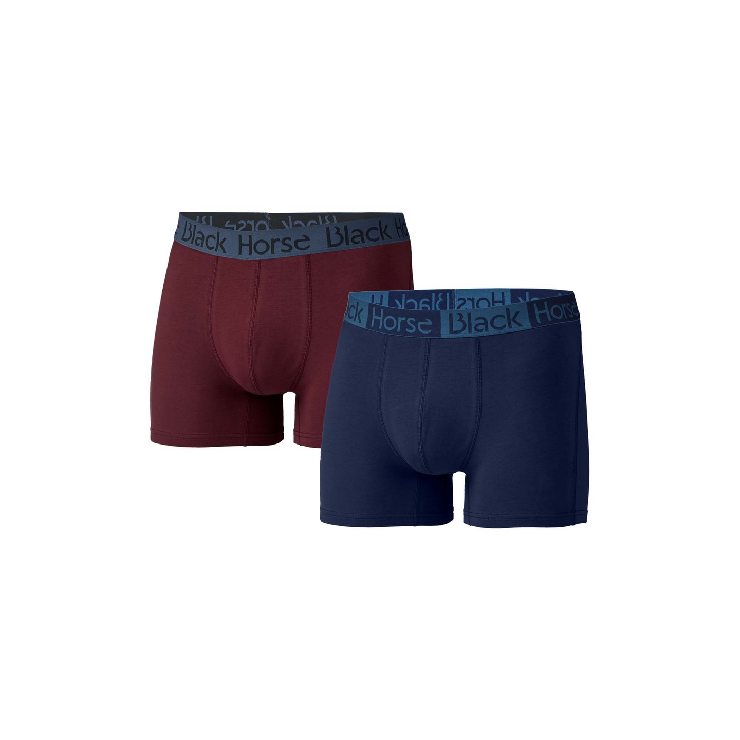 Black Horse miesten bokserit I075 2kpl/pkt, harmaa-punainen