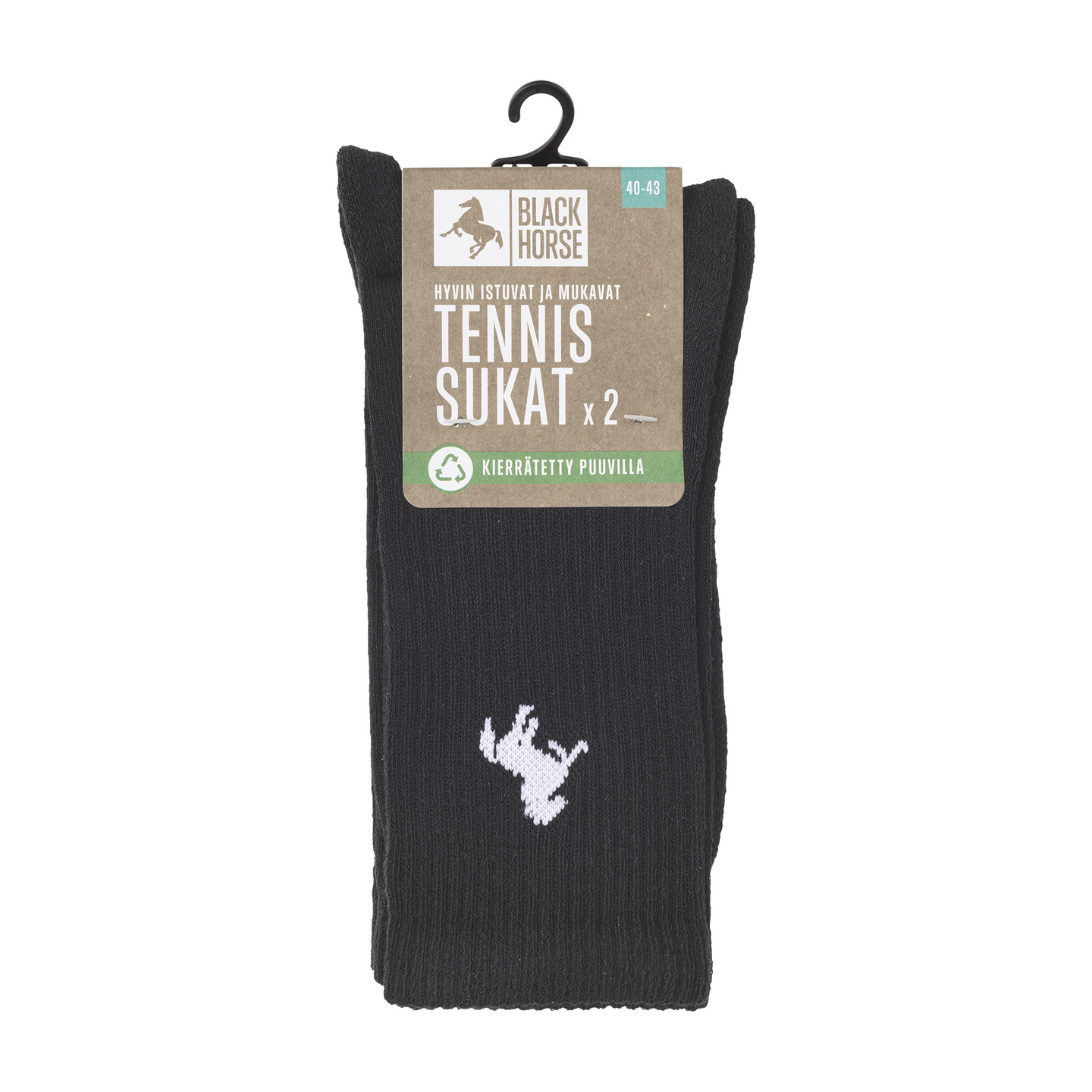 Black Horse D012 tennissukat 2pr/pkt