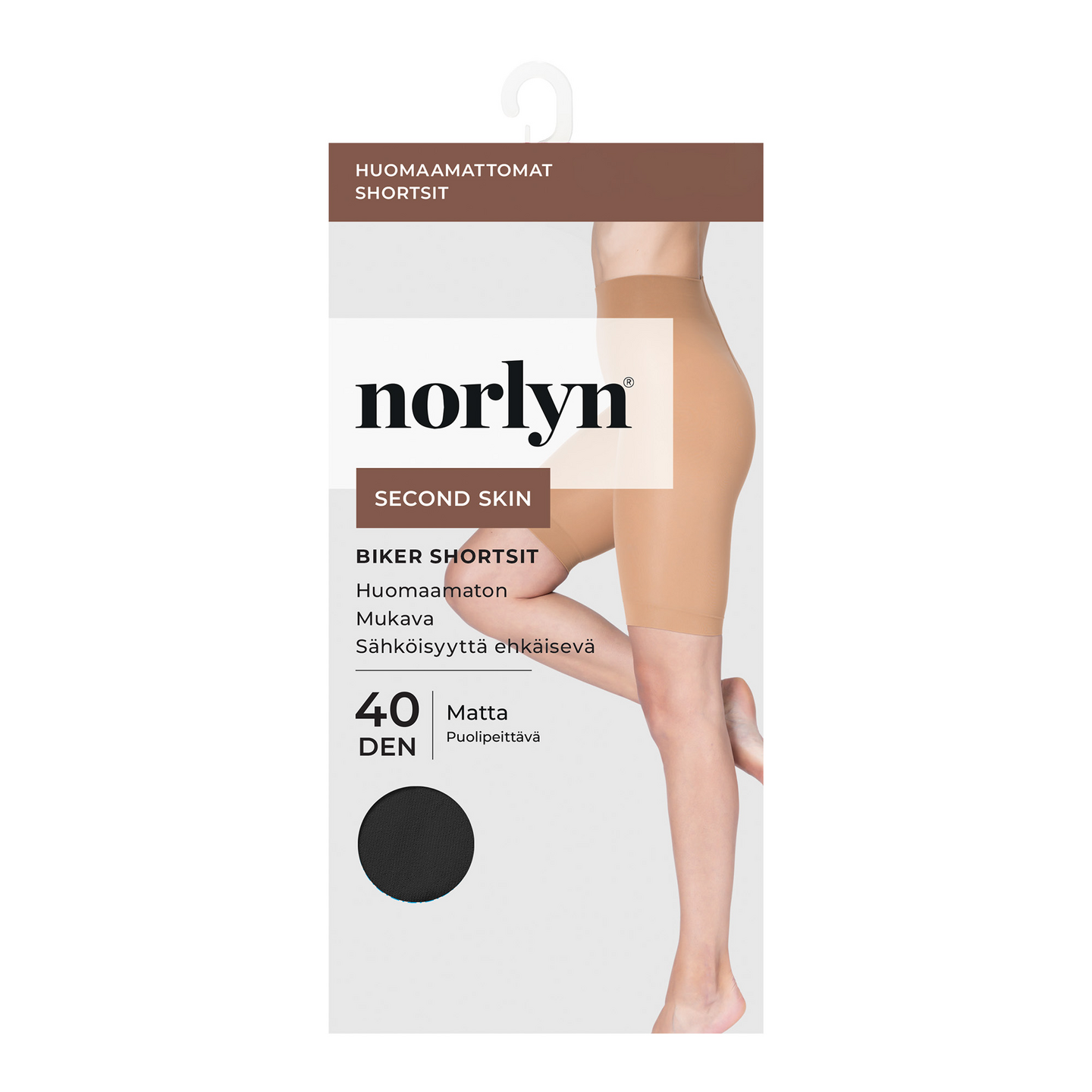 Norlyn Second Skin 40 den biker shortsit