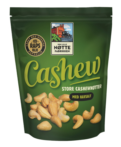 Den lille nøttefabrikken paahdetut cashewpähkinät 280g merisuola