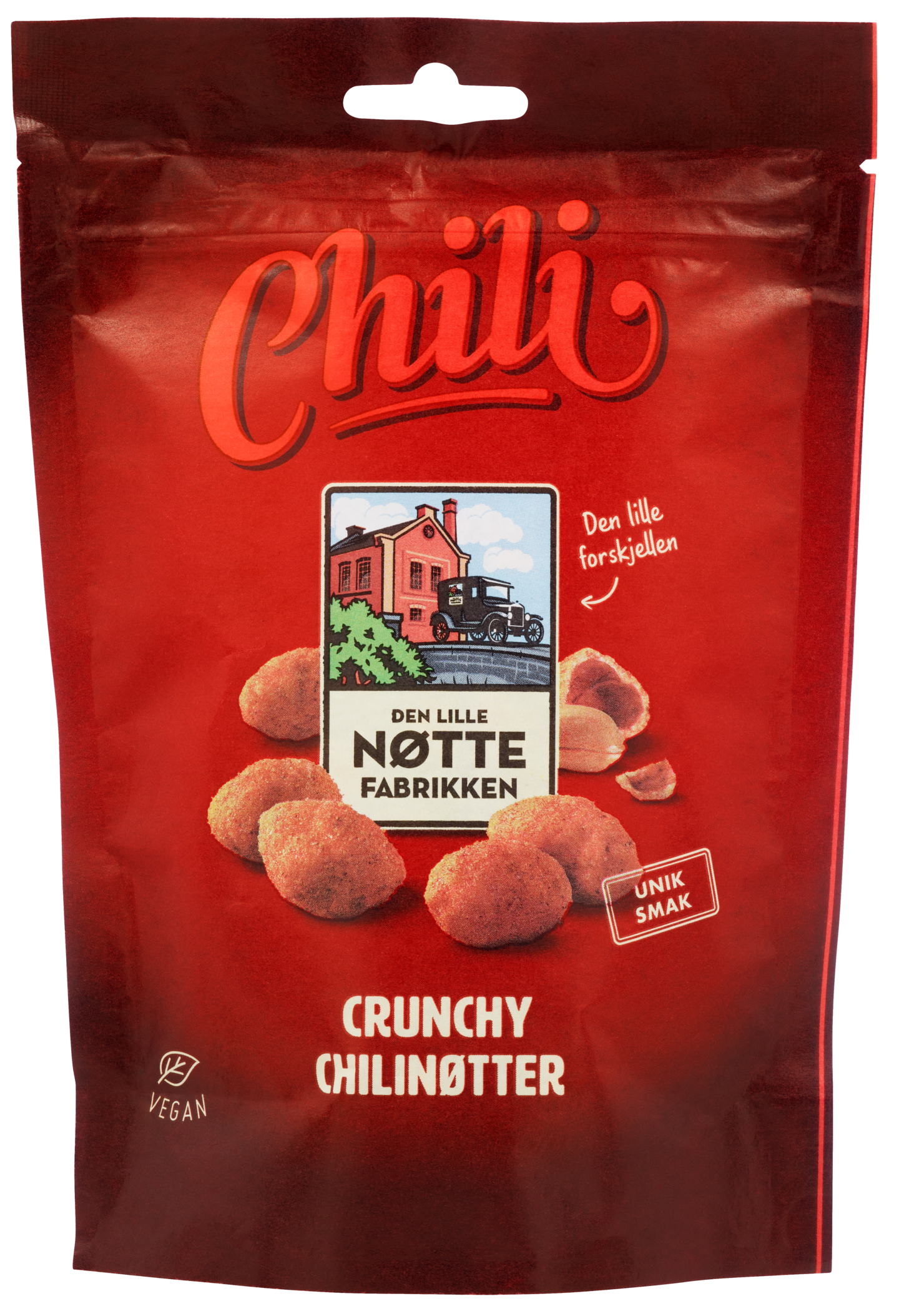 Den Lille Nøttefabrikken Chili maapähkinät 160g