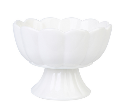 Hemtex 24h Vera jalallinen kulho 20x7,7 cm valkoinen