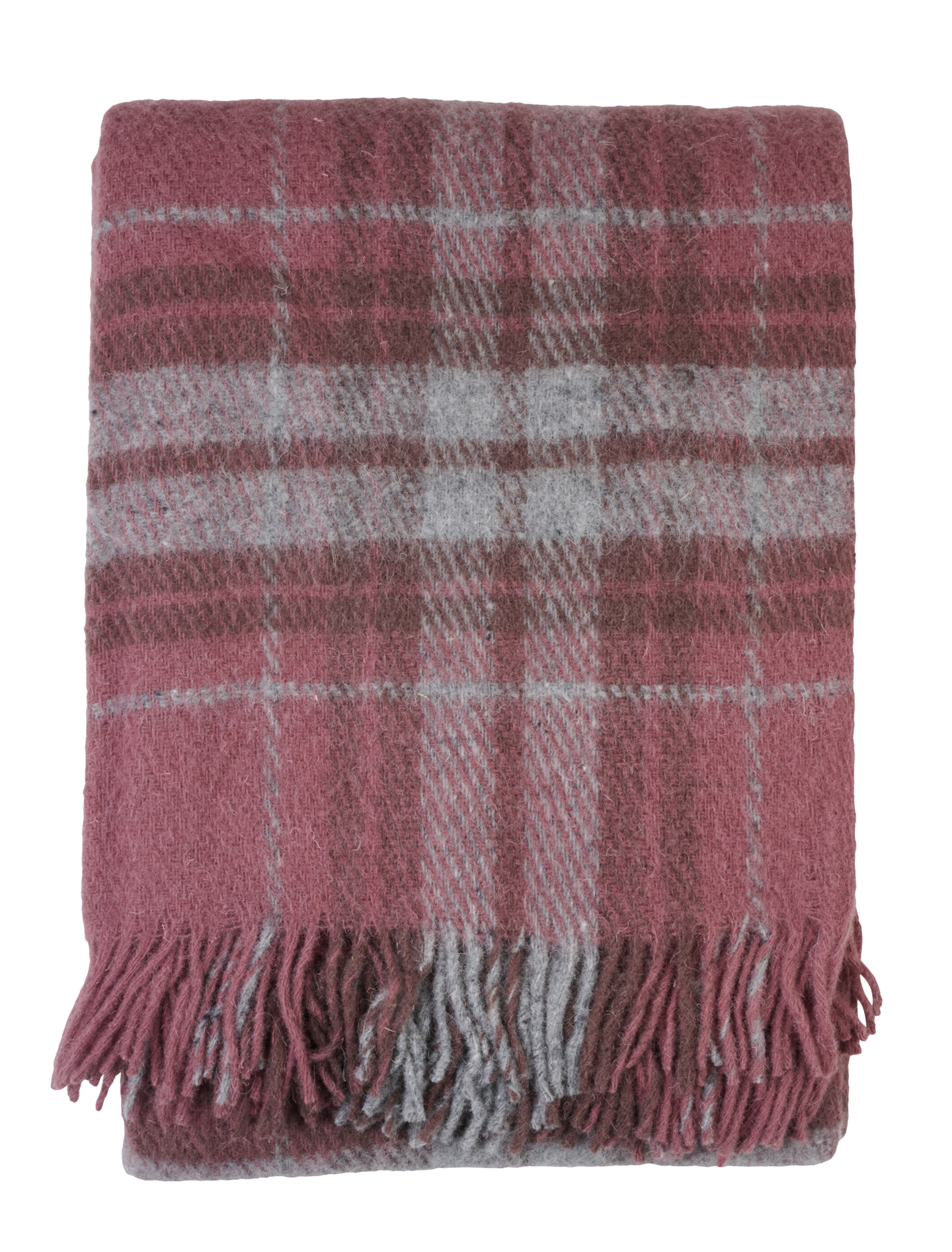Hemtex 24h Johan check villahuopa 130x170 cm viininpunainen