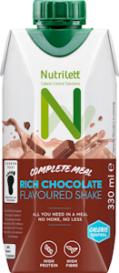 Nutrilett 330 ml Rich Chocolate 30 % vähemmän sokeria Smoothie ateriankorvike