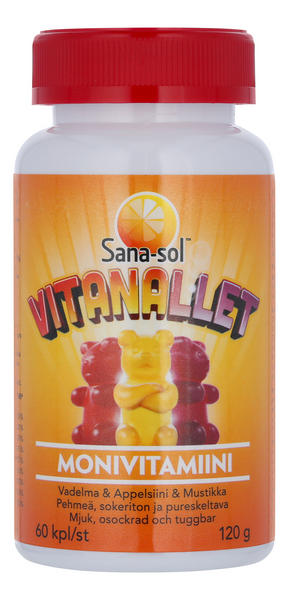 Sana-sol Vitanallet monivitamiinivalmiste 60 kpl