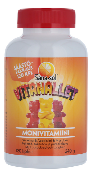 Sana-sol Vitanallet Monivitamiini 120kpl/240g