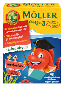 Möller Omega-3 Pikkukalat vadelma 45kpl 54g