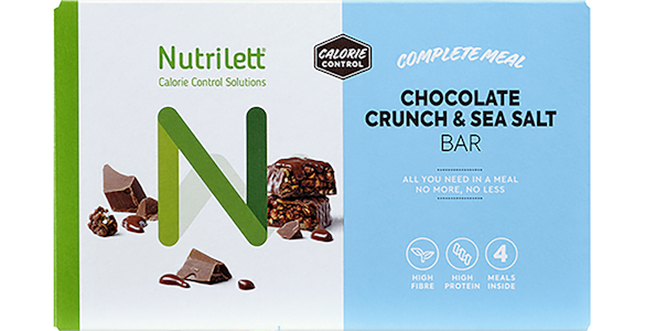 Nutrilett ateriankorvikepatukka Chocolate Crunch & Sea Salt 4x60g