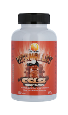 Sana-sol Vitanallet Cola monivitamiini 120kpl kolanmakuinen