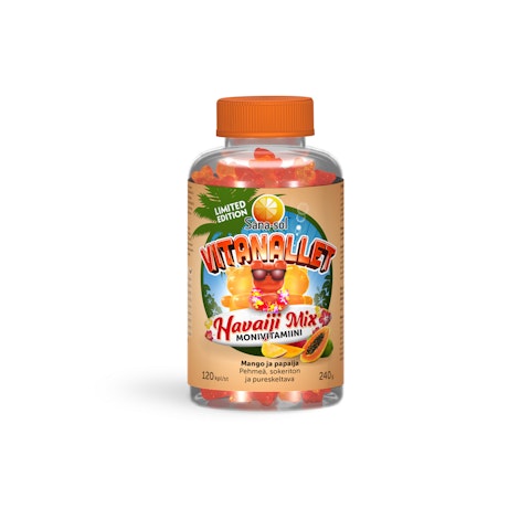 Sana-sol Vitanallet Hawaiji mix monivitamiini mango ja papaija 240g 120kpl Limited Ed.