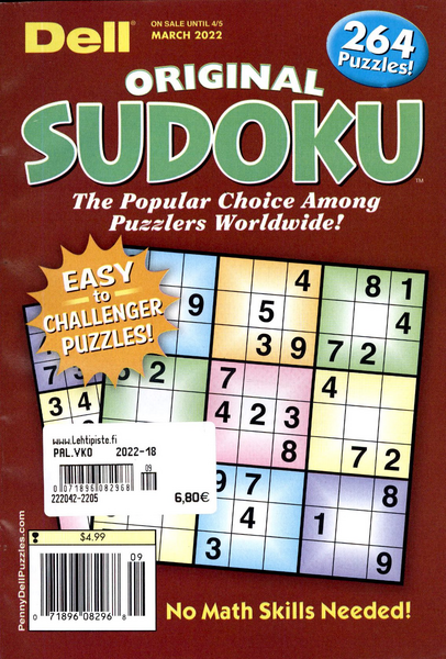 Dell Original Sudoku Aikakauslehti K Ruoka