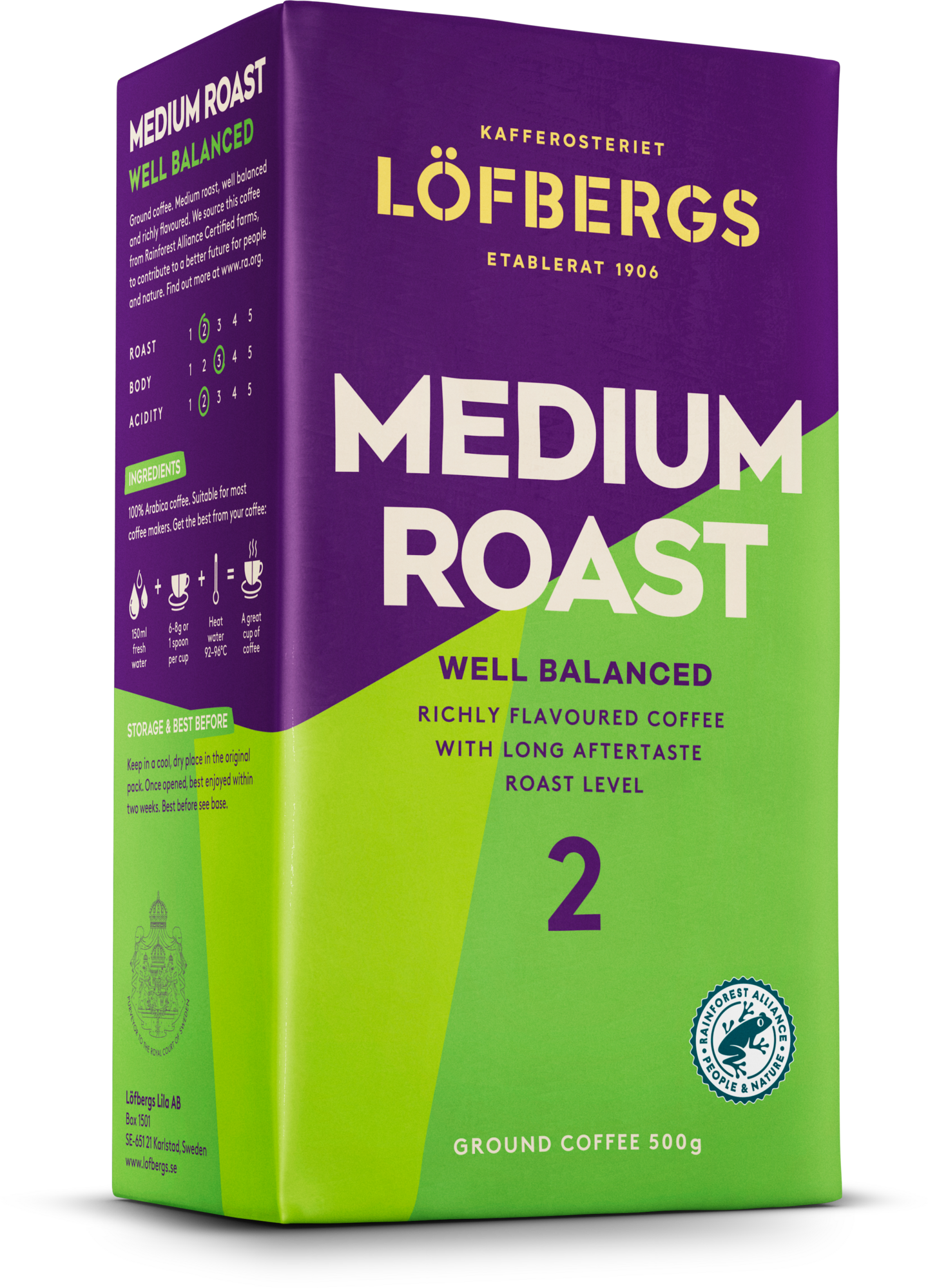 Löfbergs Medium Roast 500 g kahvi Rainforest Alliance