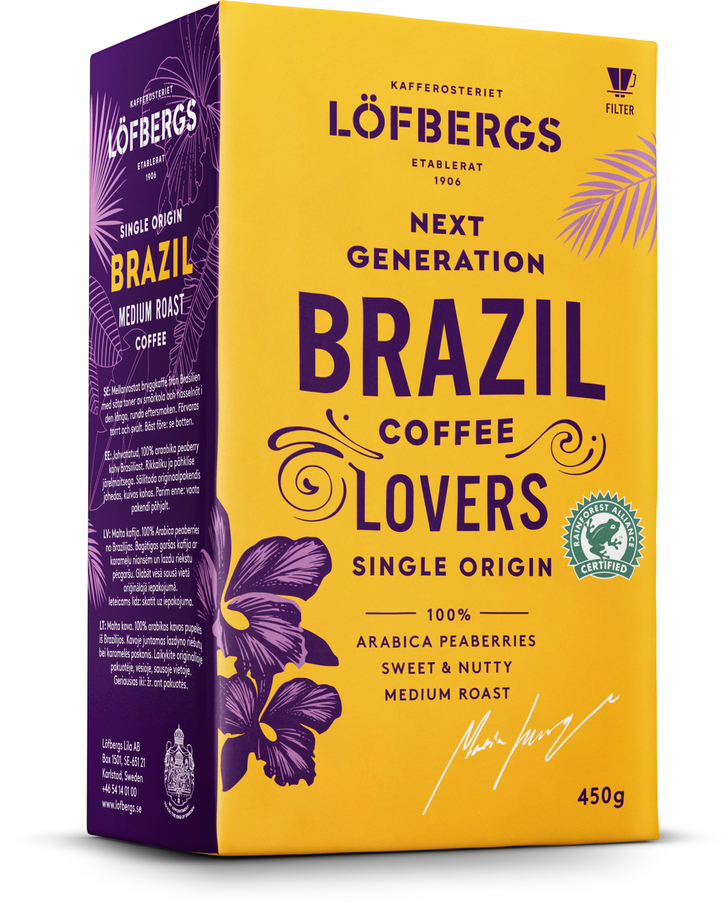 Löfbergs NGCL Brazil kahvi 450 g Rainforest Alliance