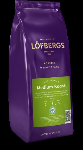 Löfbergs papukahvi 1 kg Medium Roast Rainforest Alliance