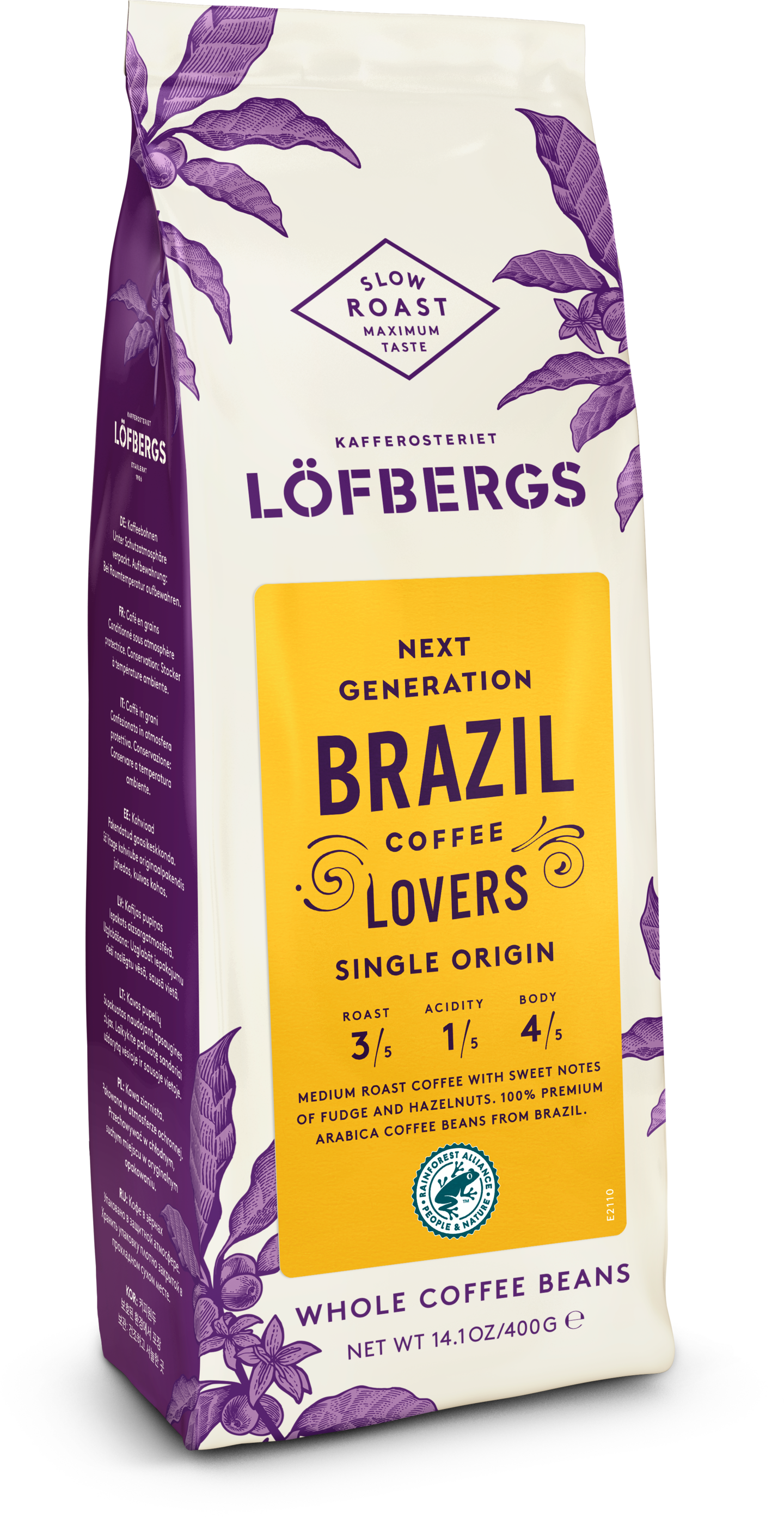 Löfbergs Brazil Medium Roast Papukahvi 400 g RFA