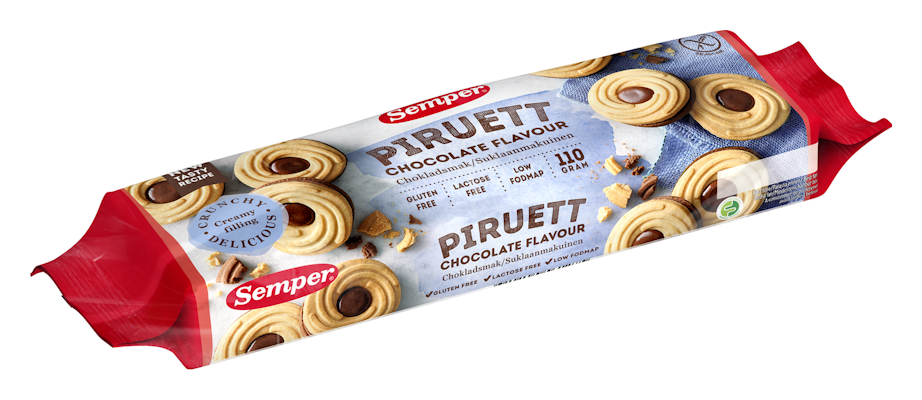 Semper Piruett suklaanmakuinen täytekeksi 110g gluteeniton