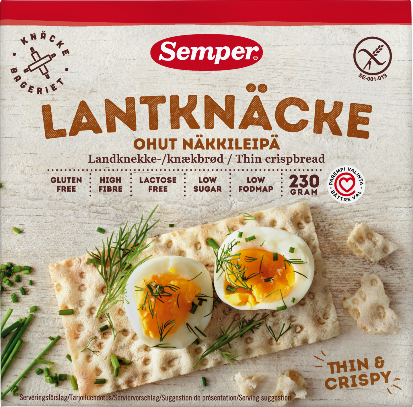 Semper Ohut näkkileipä gluteeniton 230g