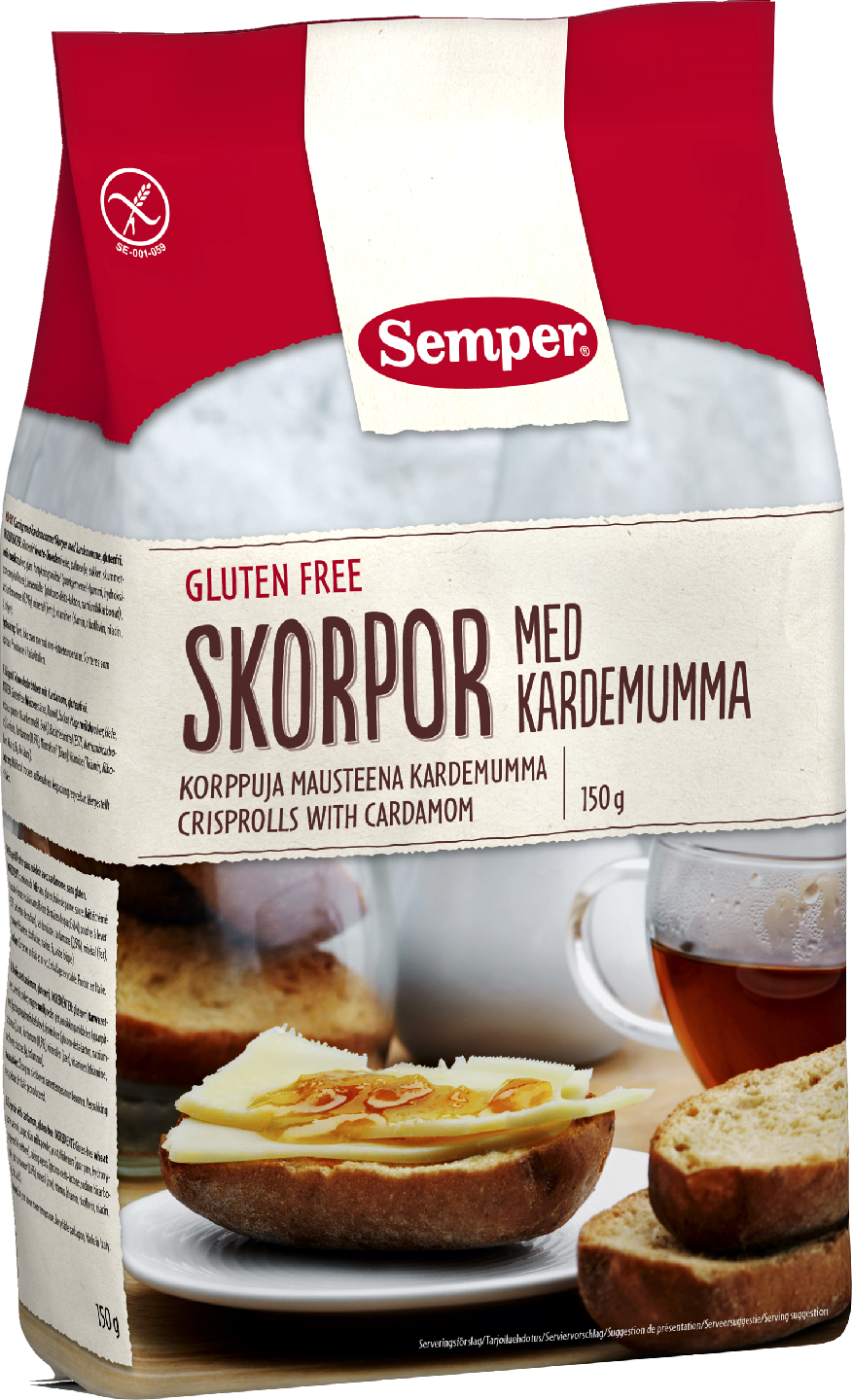 Semper Kardemummakorput 150g Gluteeniton Keksi HoReCa tukku Kespro
