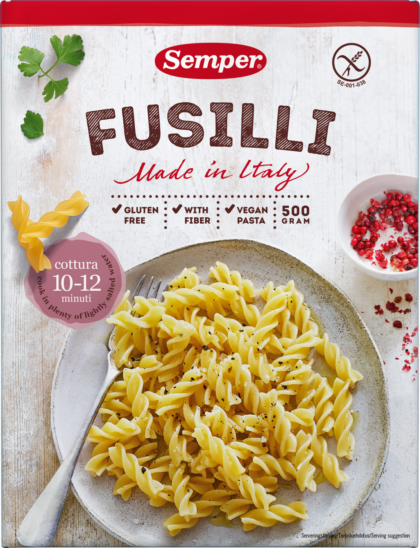 Semper Gluteeniton Fusilli 500g