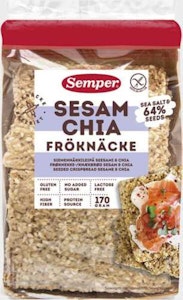 Semper Gluteeniton Siemennäkkileipä seesami, kaura ja chiansiemen 170 g