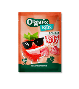 Organix Kids Strawberry chips pakastekuivattuja luomumansikkalastuja 12g