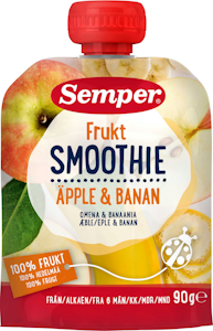 Semper Frukt Smoothie Omenaa ja baania 90g alkaen 6 kk lasten hedelmäsose