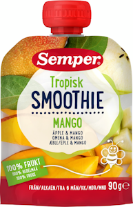 Semper Smoothie Tropisk Omenaa ja mangoa 90g alkaen 6 kk lasten hedelmäsose