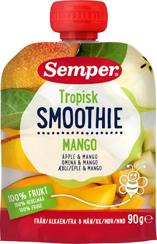 Semper Smoothie Tropisk Omenaa ja mangoa 90g alkaen 6 kk lasten hedelmäsose