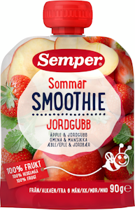 Semper Smoothie Sommar Omenaa ja mansikkaa 90g alkaen 6 kk lasten hedelmäsose