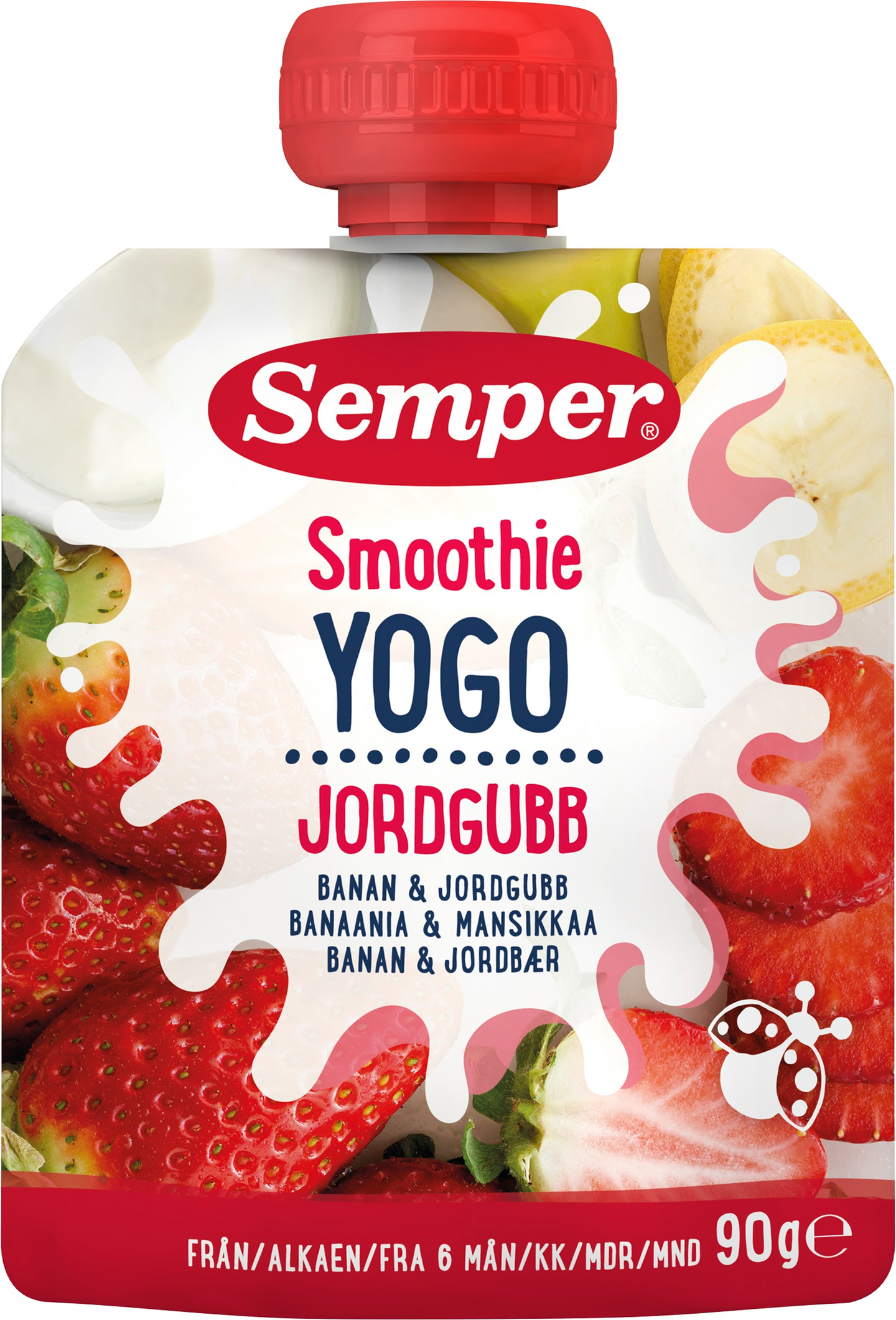 Semper smoothie 6kk 90g banaani mansikka jogurtti — HoReCa-tukku Kespro