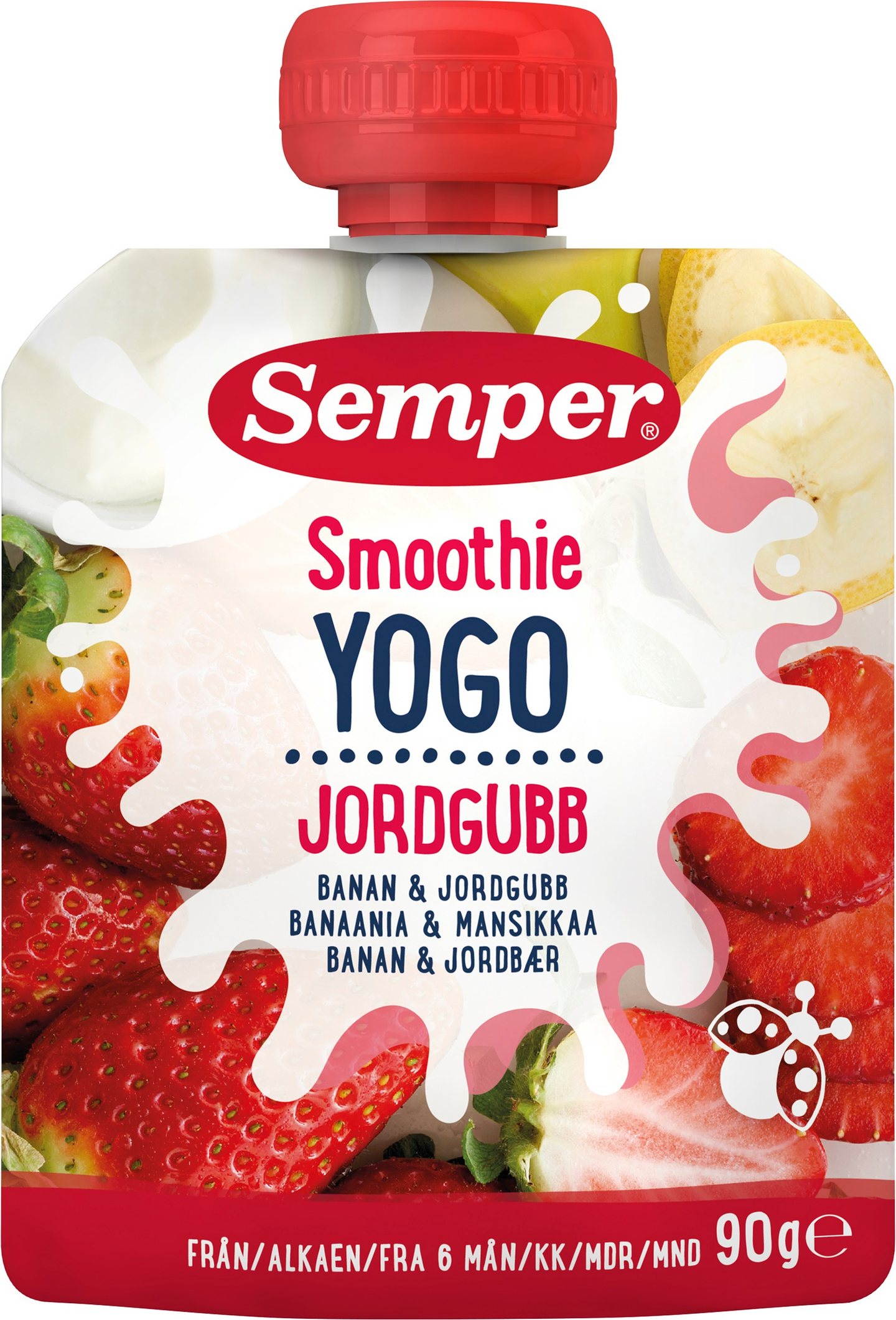 Semper smoothie 6kk 90g banaani mansikka jogurtti