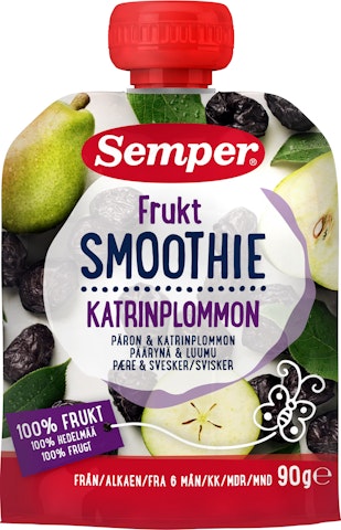 Semper Frukt smoothie päärynä luumu 90g 6kk