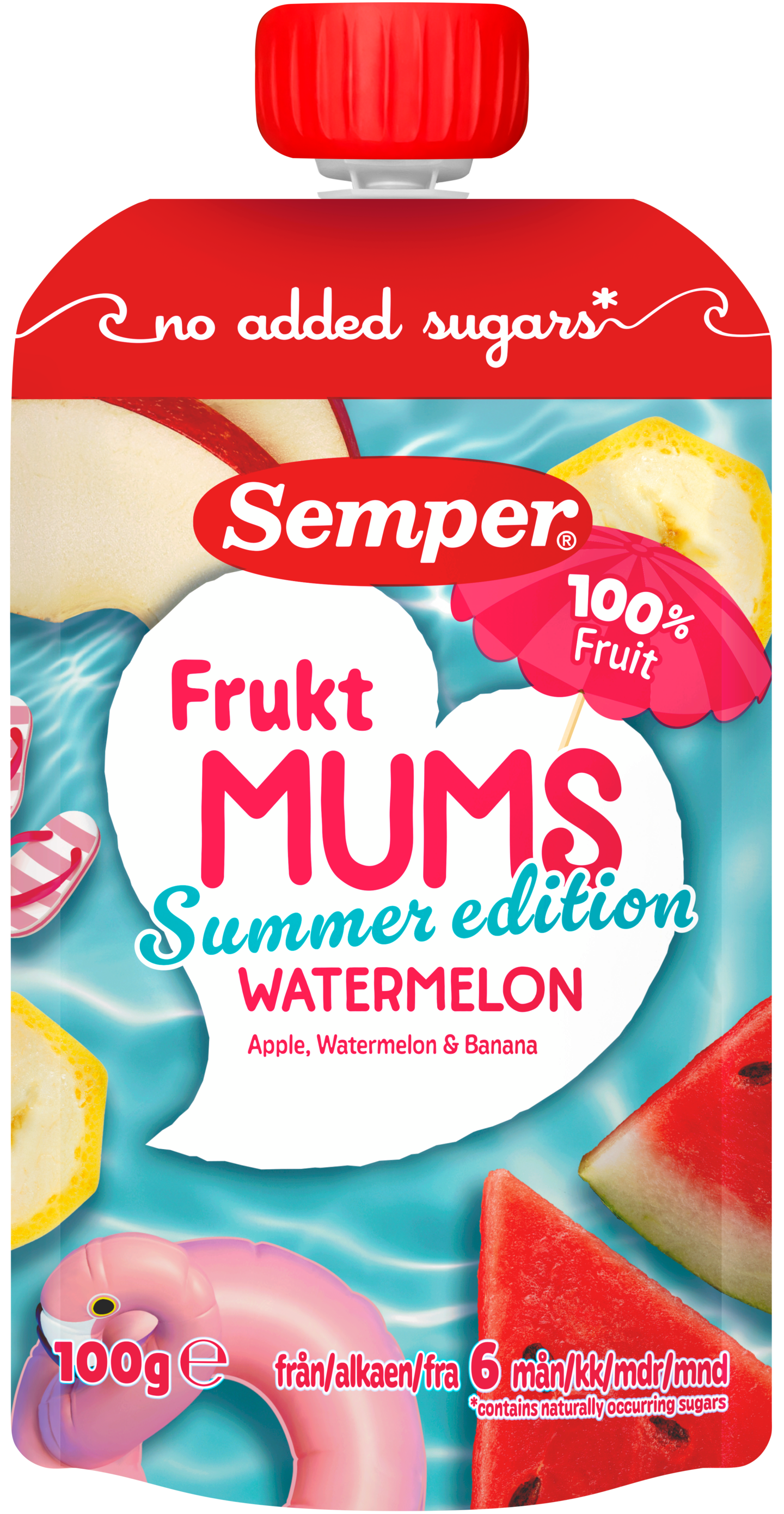 Semper Fruktmums vesimeloni hedelmäsose 100g alkaen 6kk Summer Edition