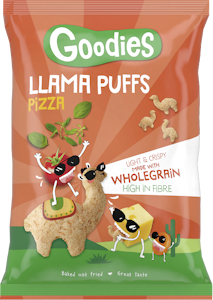 Goodies Llama Puffs täysjyvävehnä-maissinaksu 30g pizza