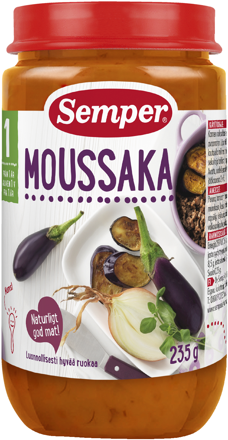 Semper Moussaka 235g alk 1 v lastenruoka