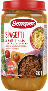 Semper Spagettia & jauhelihakastiketta 235g 1v