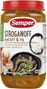 Semper Stroganoffia nauhanlihaa & riisiä 235g 1v