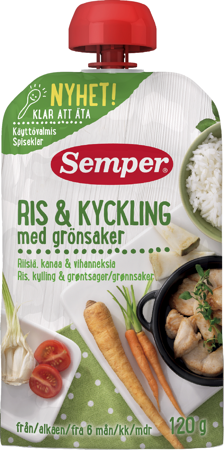 Semper riisiä, kanaa & vihanneksia 120g 6kk