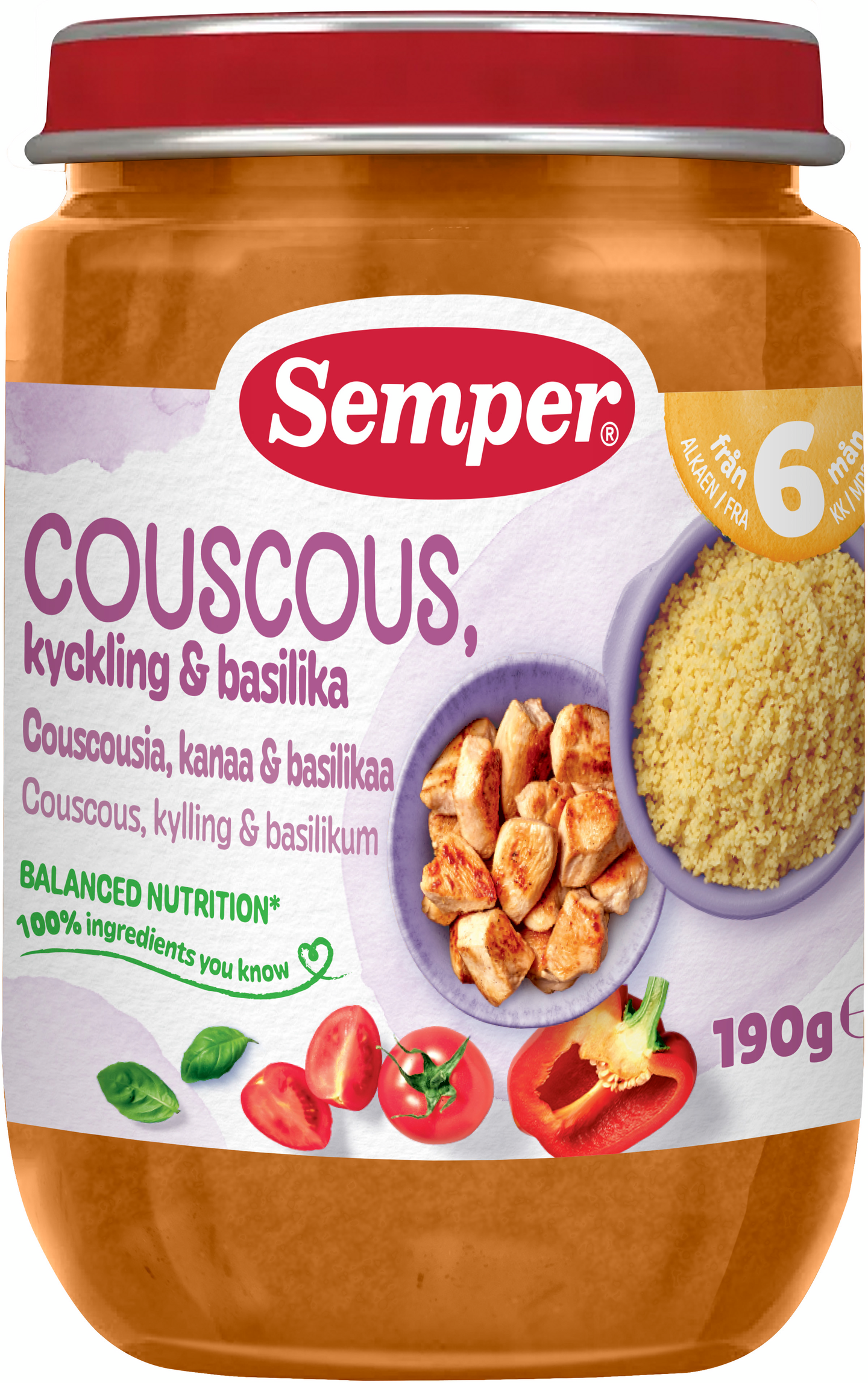 Semper Couscousia, kanaa ja basilikaa 190g alkaen 6kk