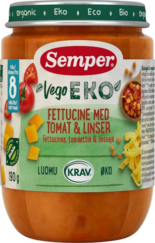 Semper Vego Eko fettucine tomaatti linssi 190 g 8kk
