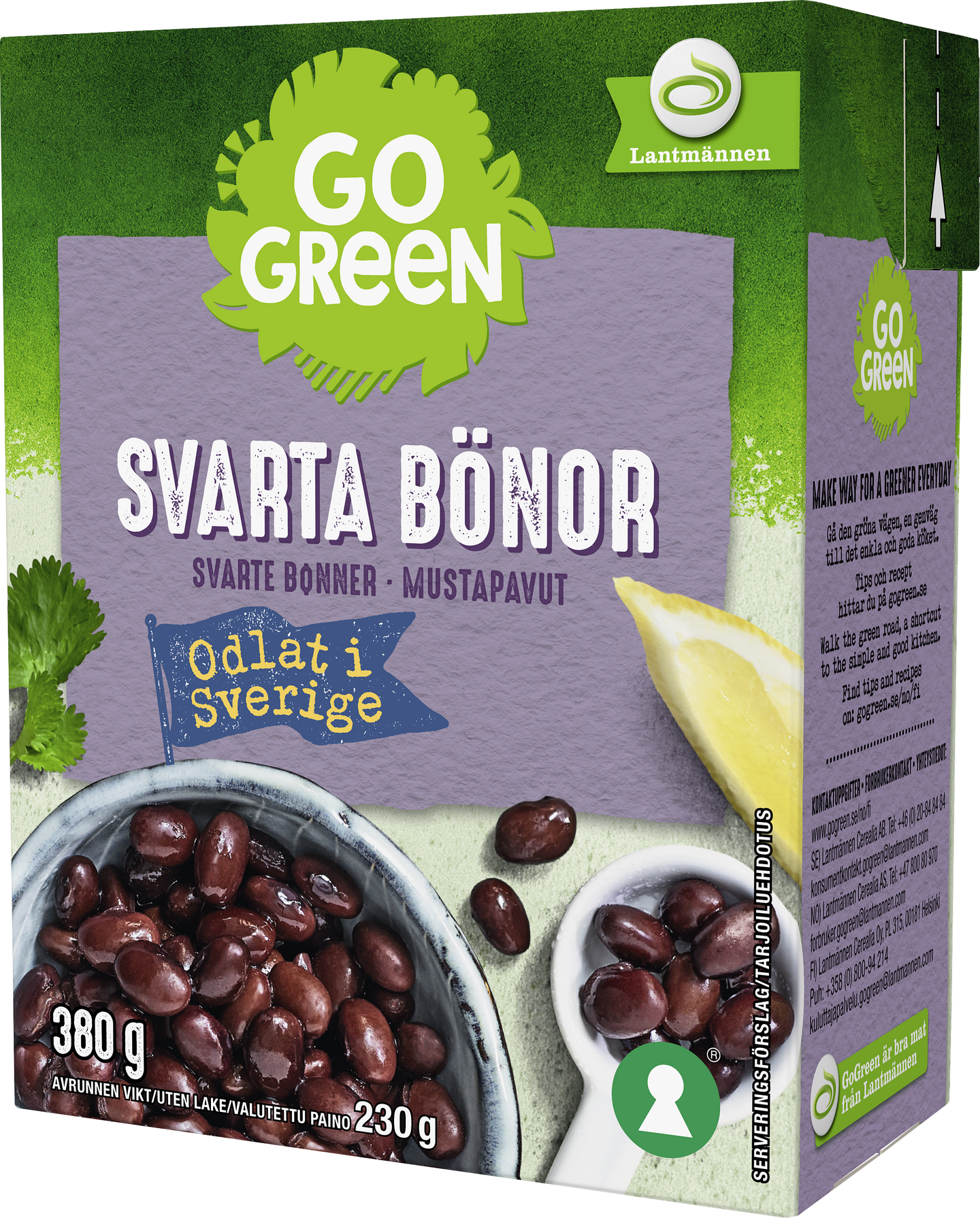 GoGreen Ruotsissa viljellyt mustapavut 380g/230g