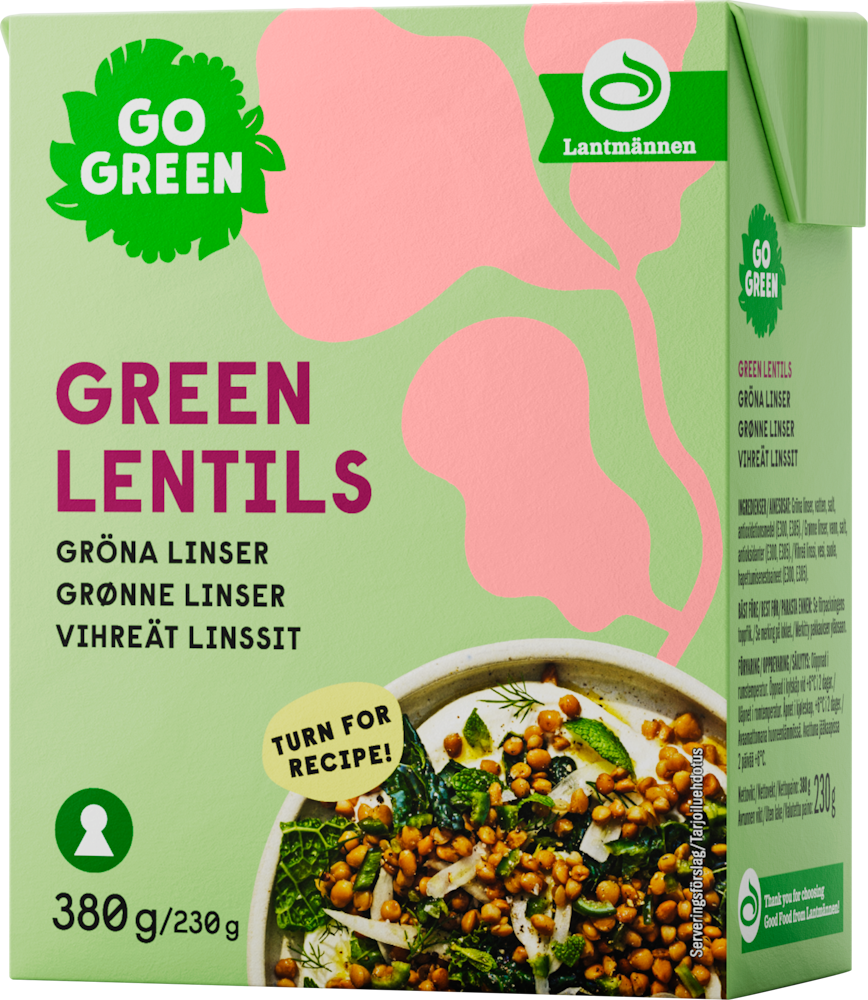 GoGreen Vihreät linssit 380 g/230 g - HoReCa-tukku Kespro