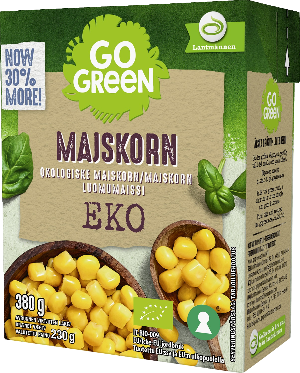 GoGreen Luomumaissi 380g/230g