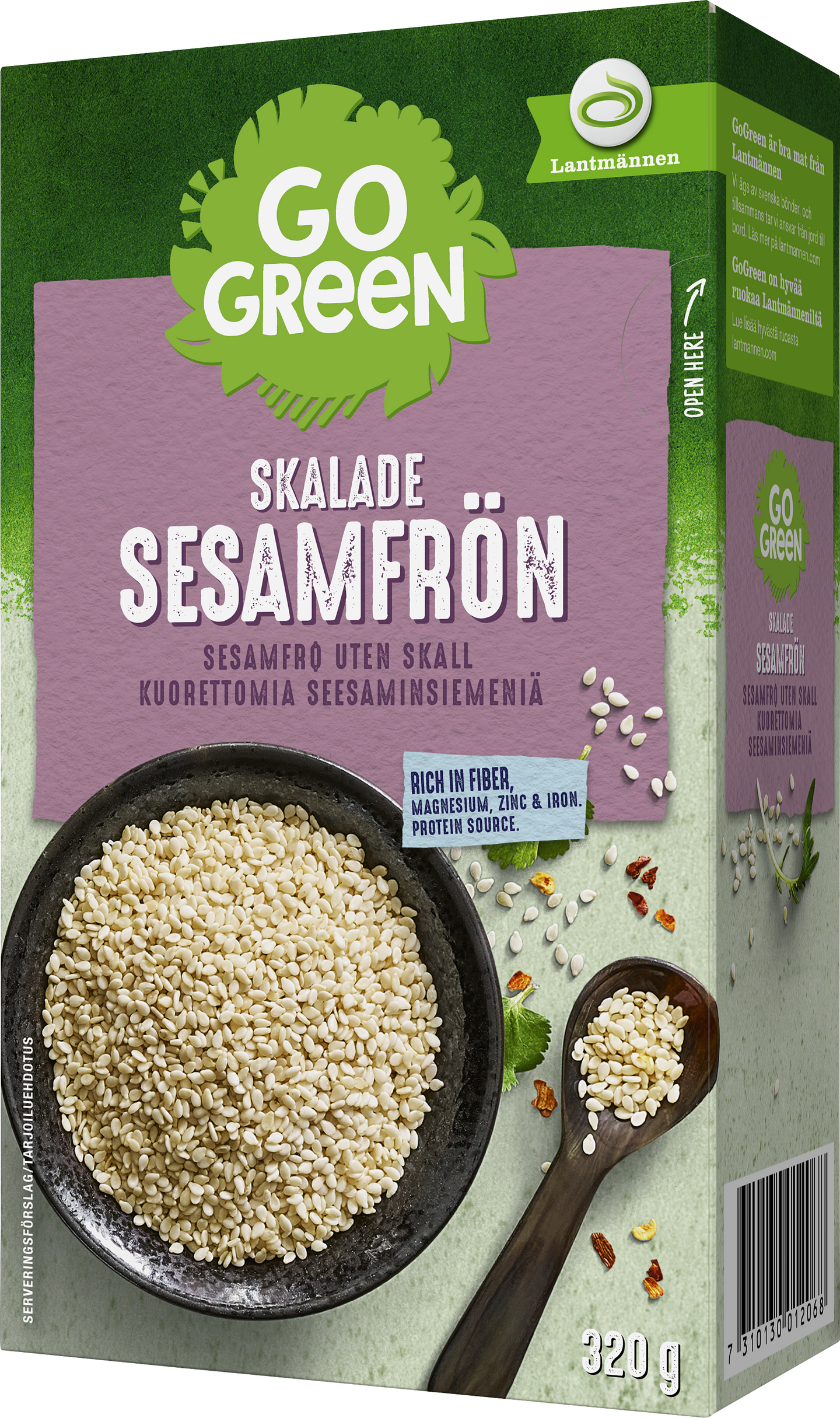 GoGreen kuorettomia seesaminsiemeniä 320 g