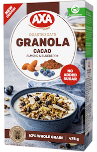 AXA granola kaakao, manteli & mustikka 475g