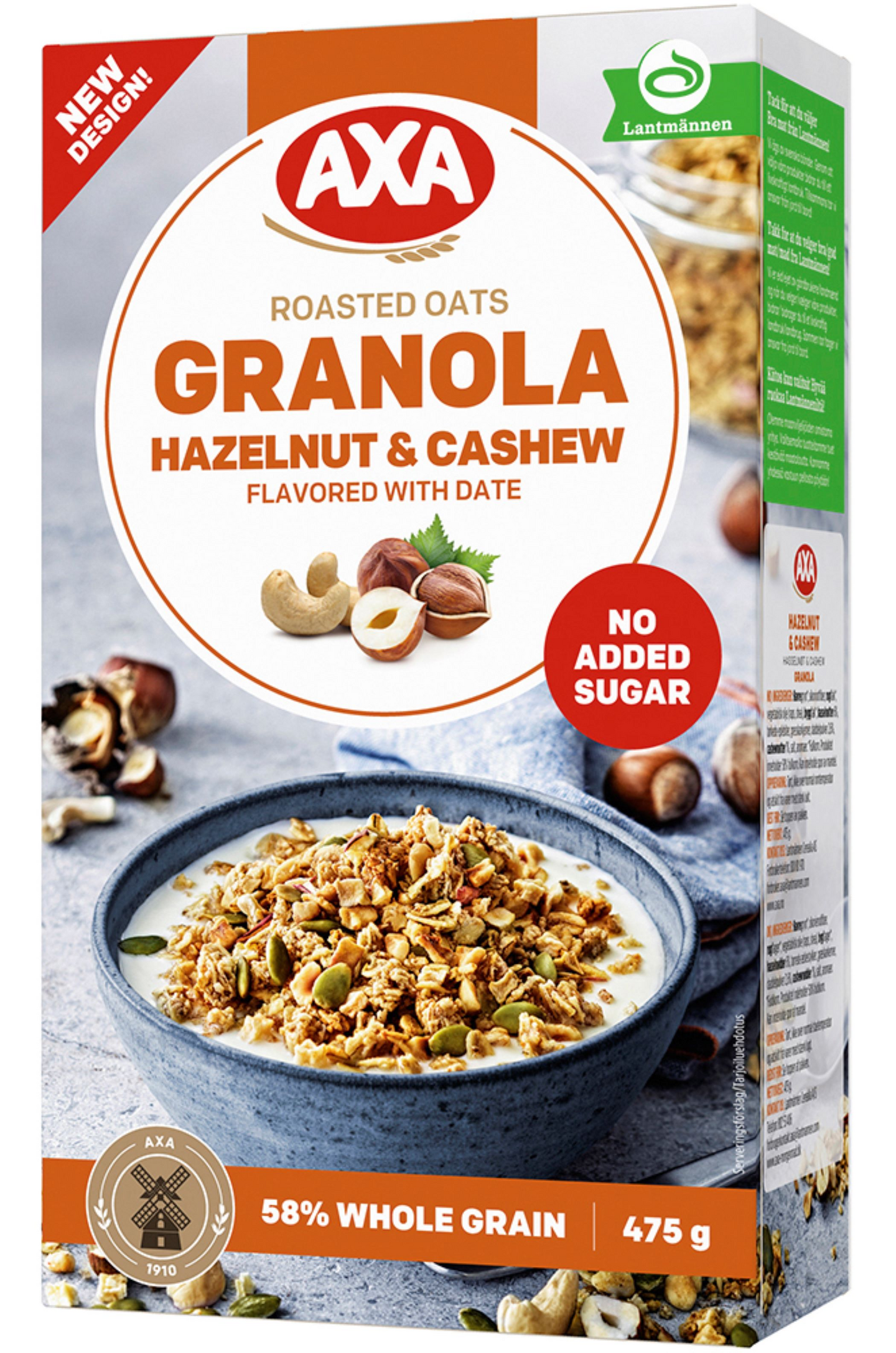 AXA Granola 475g hasselpähkinä & cashew